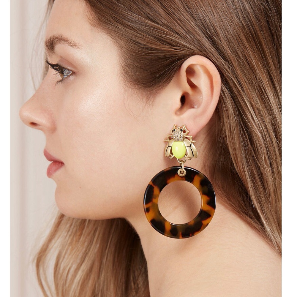 Stella & Dot [V] 2-in-1🐝Buzz Thrill Hoops Bumblebee Earrings - Picture 16 of 16